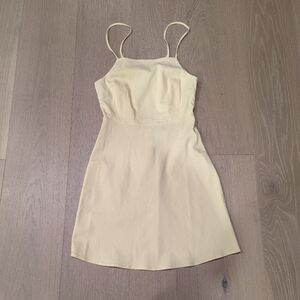 Butter Yellow Spaghetti Strap Mini Dress